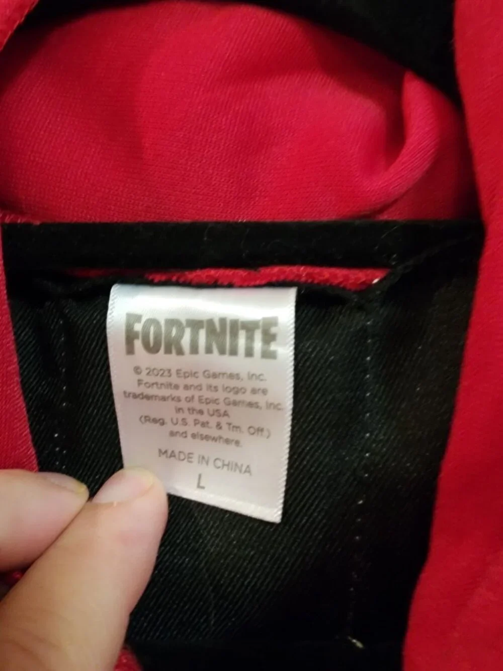 officially licensed Fortnite Drift Youth Costume jacket attached red hooded vest